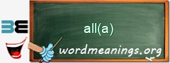 WordMeaning blackboard for all(a)